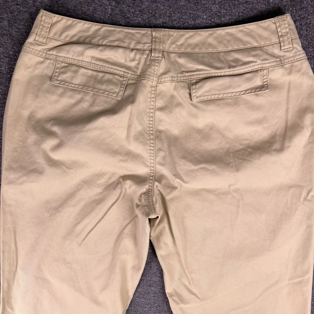 Eddie Bauer Chino Pants Womens 12 Tan Stretch Casual Mid Rise Straight Leg 32x30